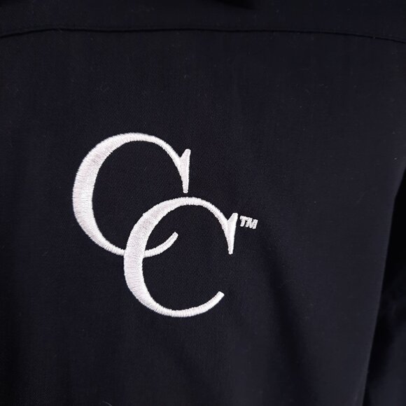 Canadian Club Whiskey Black Camp Shirt Men's Size XL Embroidered Spell out - Picture 4 of 9